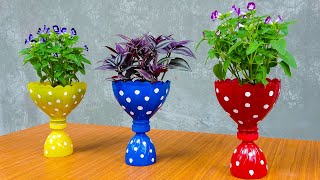 Great idea, make beautiful trophy-shaped flower pots out of old plastic bottles