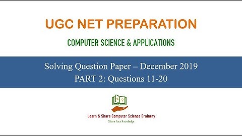UGC NET Computer Science - Solving Question Paper - Dec 2019 - Part 2 in Tamil