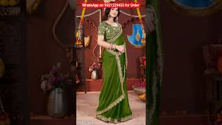 Beautiful party wear saree designs 2026 | Lace border saree | #shorts #ytshorts #viralshorts #viral