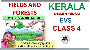 FIELDS AND FORESTS CLASS 4 EVS UNIT 1 SCERT KERALA SYLLABUS ENGLISH MEDIUM CHAPTER 1 PART 1