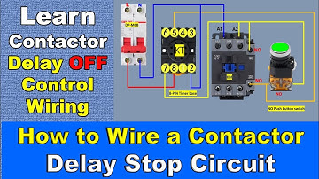 How to Wire a Contactor Delay Stop Circuit | Contactor Timer Delay OFF Circuit @Electricalgenius 