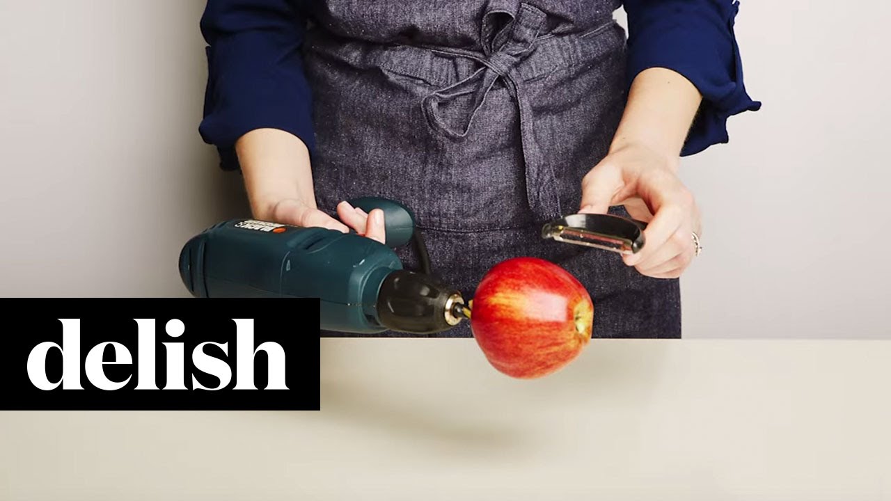 How to Peel An Apple Using a Power Drill Hack or Wack? YouTube