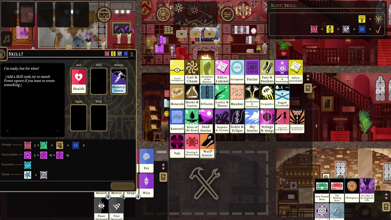 [Book of Hours] Третий стрим. Сверлим дырки по под полочку в поместье ночью.