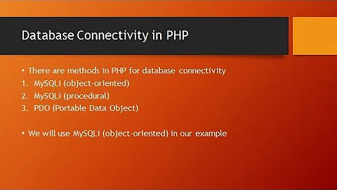 Week 12a | Database Connectivity in PHP | Web Engi...