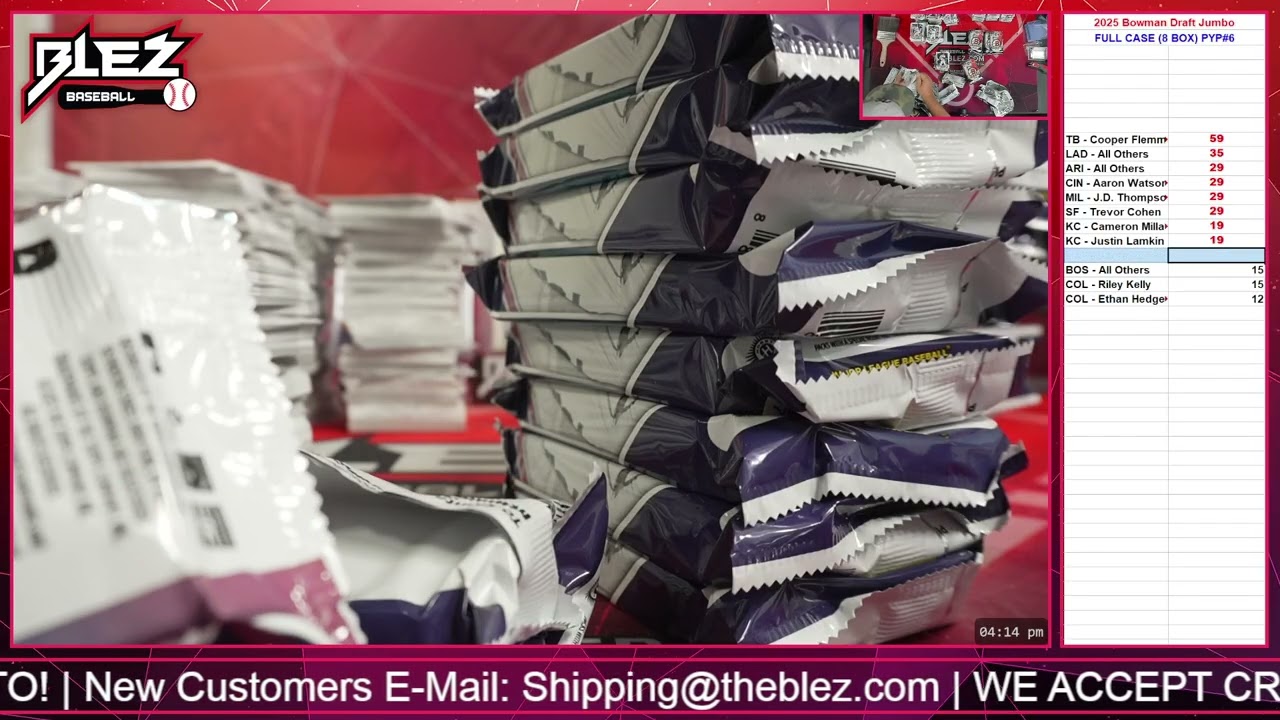 2025 Bowman Draft Jumbo Full Case Break #6 Pick Your Player