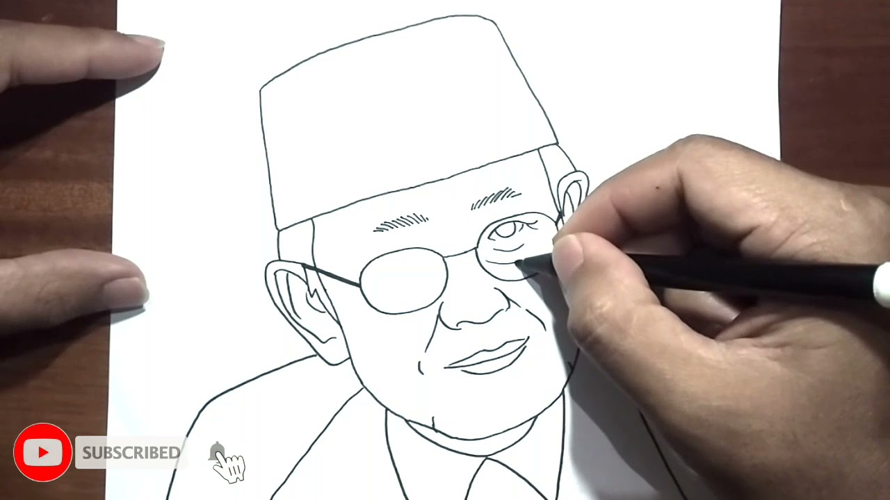Menggambar Wajah BJ HABIBIE dengan spidol | Bacharuddin Jusuf Habibie | Presiden RI Ke 3