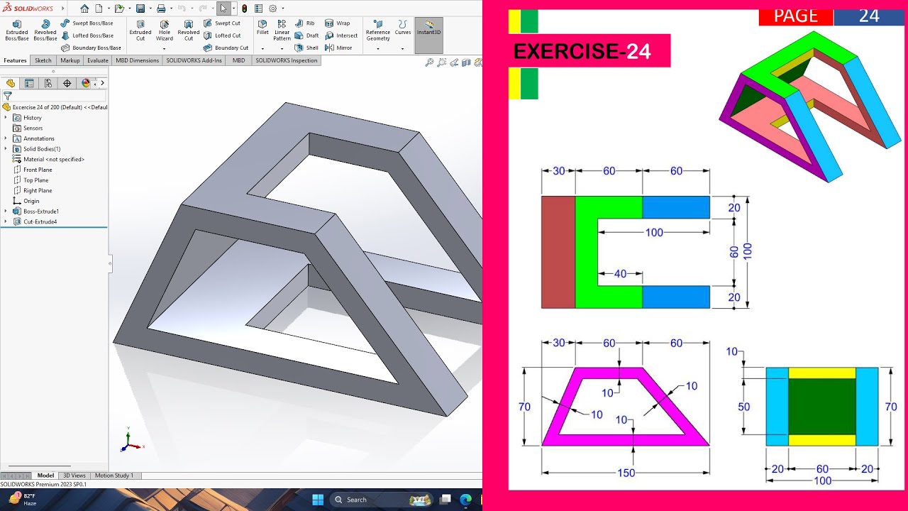 Solidworks practice Bangla tutorial - YouTube