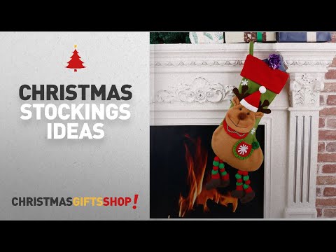 Top Christmas Stockings Reindeer: Lovely Christmas Stockings Gift Candy Bag Cartoon Reindeer Xmas
