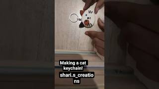 Making a clay  cat keychain #diy #viral #diykeychain #clayartist #clay