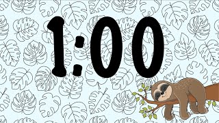 1 Minute Sleepy Sloth Timer (Summer Synth Tones at End)