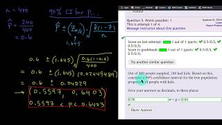 Example from the HW, CI for proportion (Part 6)