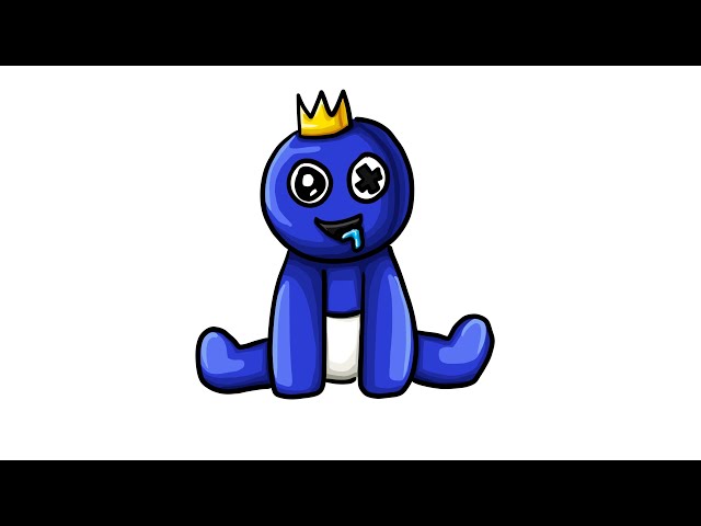 COMO DESENHAR o BLUE do ROBLOX RAINBOW FRIENDS  how to draw blue from  roblox rainbow friends 