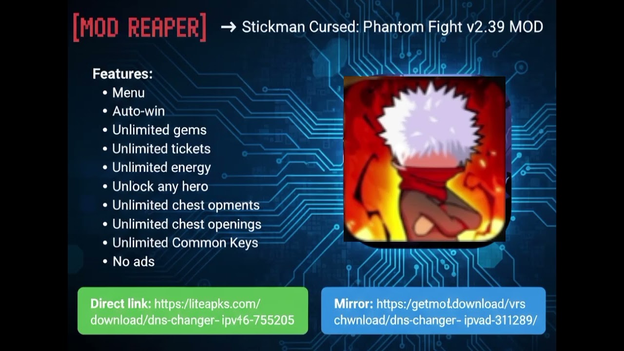 [MOD REAPER] Stickman Cursed: Phantom Fight v2.39 MOD