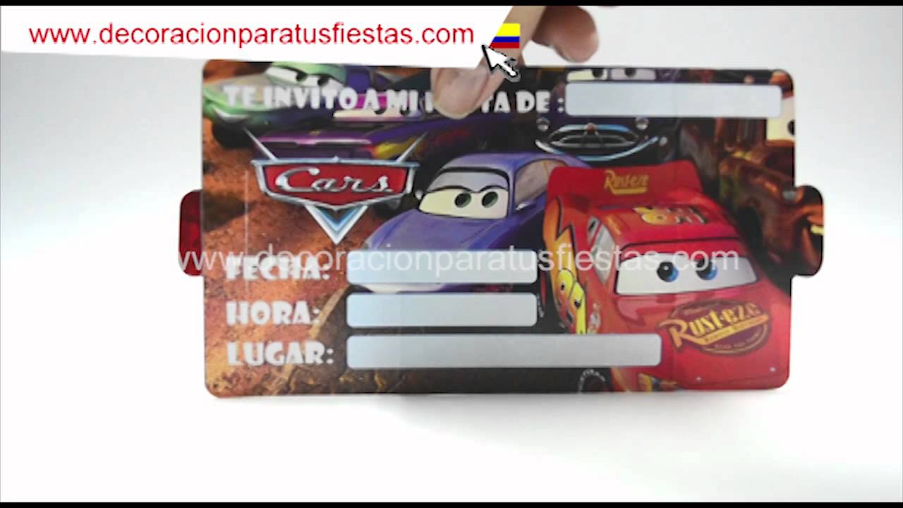 Limo primero Brillar Tarjetas de invitación de cumpleaños con el tema de cars - YouTube