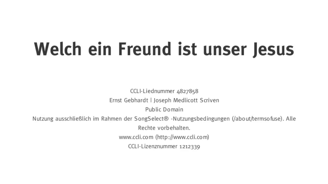 Welch Ein Freund Ist Unser Jesus Lyrics