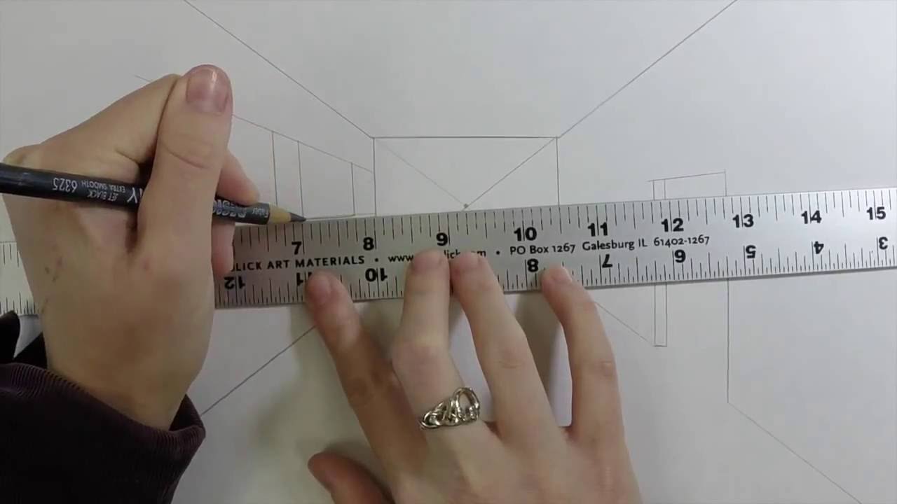كيفية رسم غرفة ثلاثية الابعاد بالمنظور الاول - خطوة بخطوة -