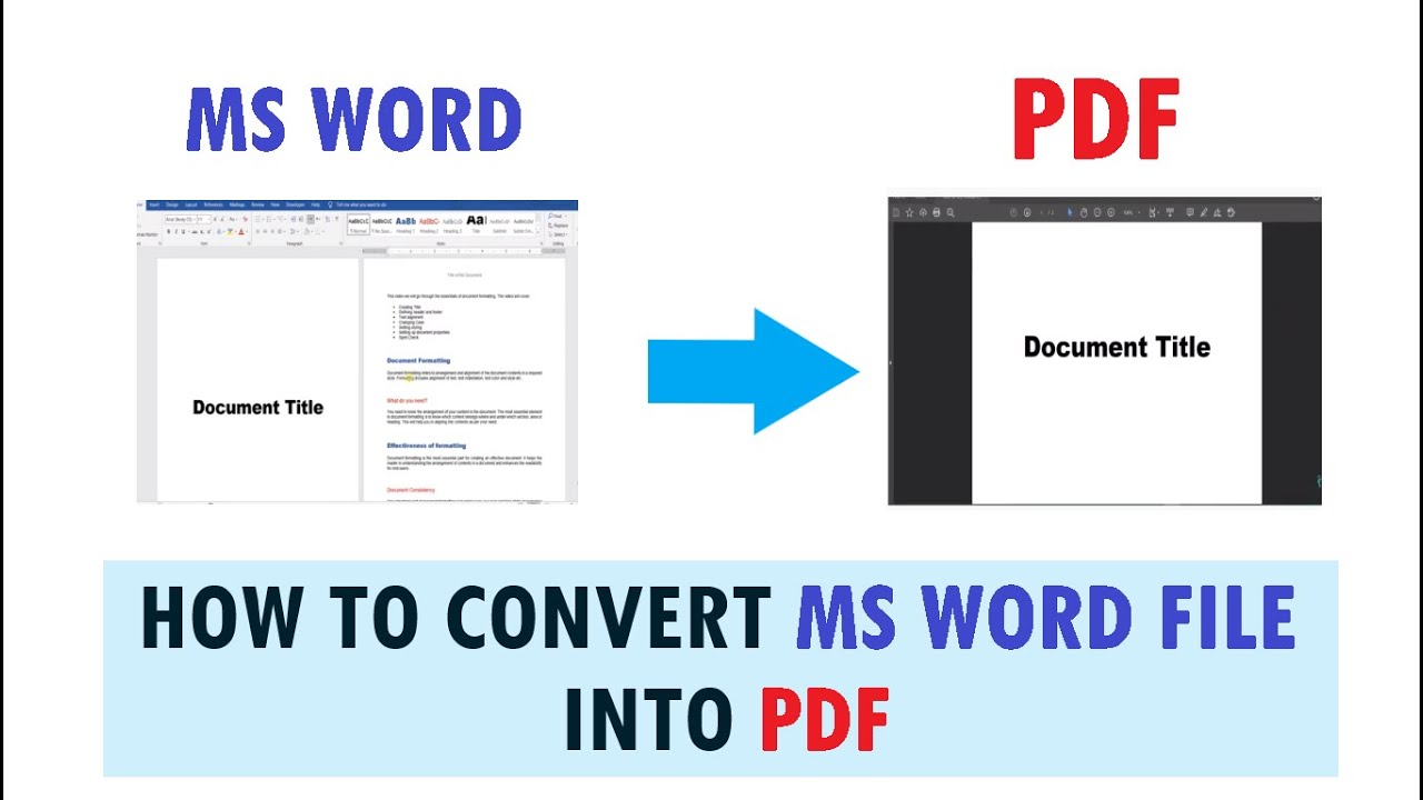How to convert a MS Word document to PDF | BEST and Easy Way - YouTube