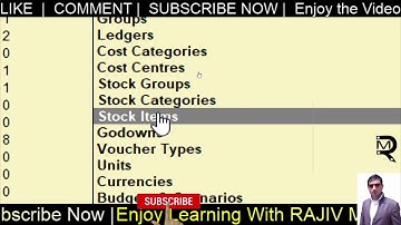 Stock Item Opening Balance in Tally ERP9 | Tally CHapter 46