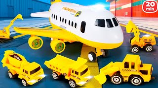 Mainan Pesawat dan Kendaraan untuk Anak-anak ✈️🚗 Truk Mainan di Bandara | Mobil & pesawat mainan