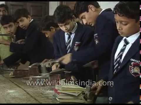 nepal flag Students of Scindia School, Gwalior learn how to make an 'Iron frame' | circa 1992
