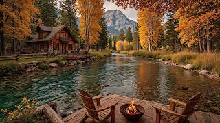 Calm Autumn Piano Music 🍂🎹 Riverside Campfire Sounds for Studying, Reading & Relaxation screenshot 5