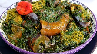 How to Cook Eru to Stay Green | Eru with Spinach Diaspora Style| Tasty Eru Recipe