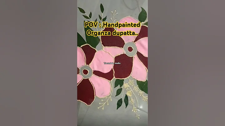 Hand-Painted Organza Dupatta🖌🎨 #youtubeshorts#painting#art