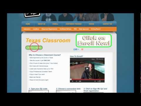 How to register to a Classroom course in Comedy Defensive Driving School