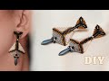 Easy bead earrings tutorial | Peyote triangle earrings