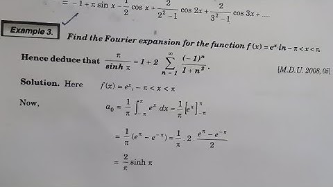 Example 3 of Fourier series chapter 4 Real and complex analysis bsc maths explained by Yogeshwar Sir
