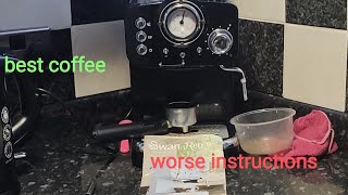swann retro coffee machine with milk frother.how to use..