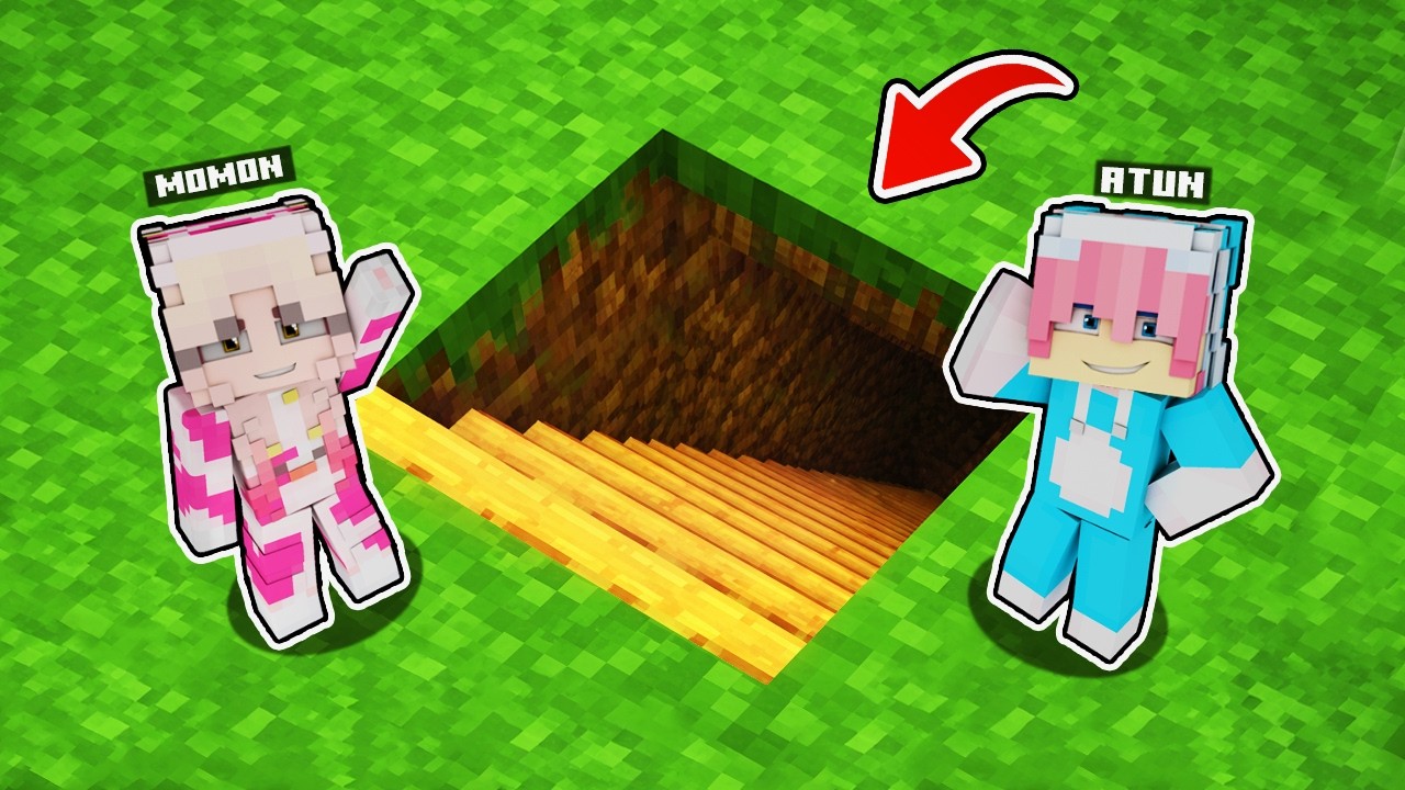 MOMON jadi KECIL dan MEMBUAT RUMAH RAHASIA di BAWAH TANAH | MINECRAFT @BANGJBLOX