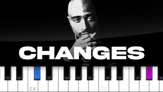 2Pac - Changes  (piano tutorial)