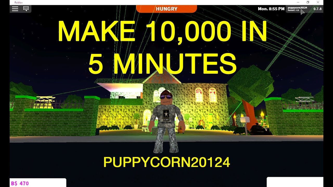 How to make 10,000 Blockbux in 5 minutes playing to Bloxburg