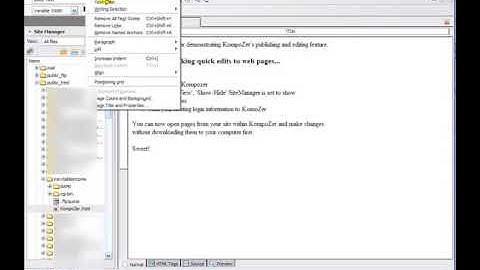 Fast Editing of Webpages with KompoZer