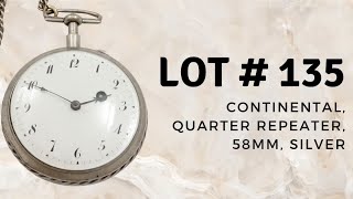 Lot 135 - Continental, quarter repeater, 58mm, silver...Jones &amp; Horan Horological Auctions, 2023