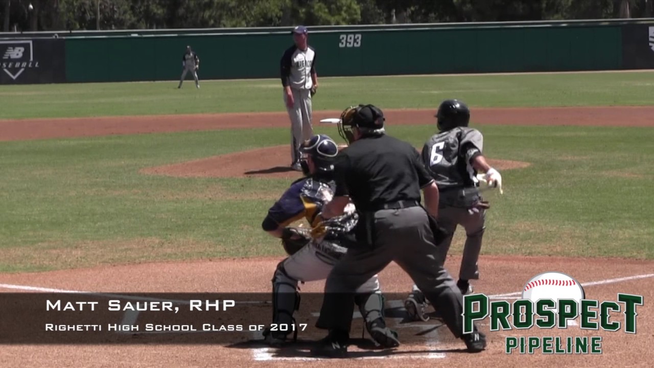 Matt Sauer Prospect Video, RHP, Righetti High School Class of 2017 ...