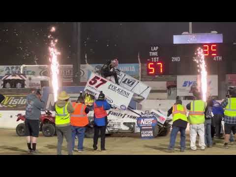 A Main For World Of Outlaws At Tulare Thunderbowl Raceway 3/12/22 Kyle Larson Wins