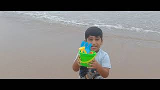Rehan went to beach on holiday.played with his beach toys beachtoys Rehanshows