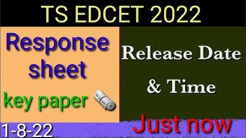 TS Edcet Response Sheet 2022/TS Edcet Key Paper 2022/TS Edcet Preliminary key paper Released 2022/ /