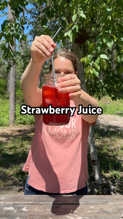 Homemade strawberry juice 🍓🥤#waterbathcanning #strawberryjuice #strawberry