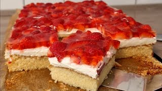 Beste Erdbeer Schnitte ~ Umglqublich leckerer Erdbeer Kuchen Traum