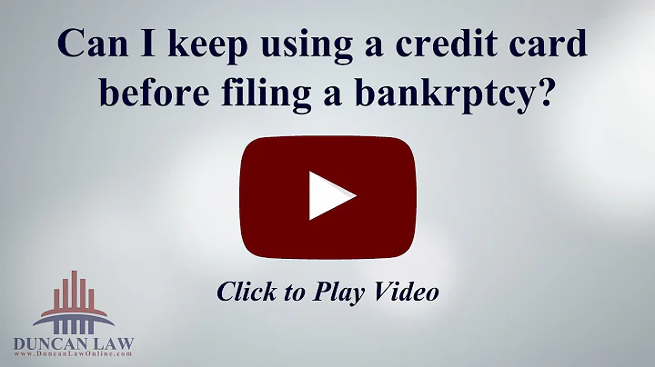 Can I Keep Using A Credit Card Before Filing Bankruptcy?