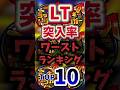 【パチンコ】LT突入率ワーストランキングTOP10!!#shorts #ラッキートリガー #パチンコ #スマパチ #スロット #パチスロ #スマスロ