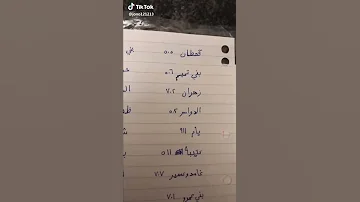جميع أرقام القبائل ولي ماكتبت قبيلته انا اسف 