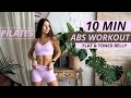 10 min pilates abs workout  flat  toned belly