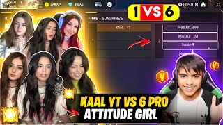 Me Vs 6 Pro girls 😨❤️ - grandmaster girls call me noob || papa ki pari ka attitude 😤 - free fire screenshot 5