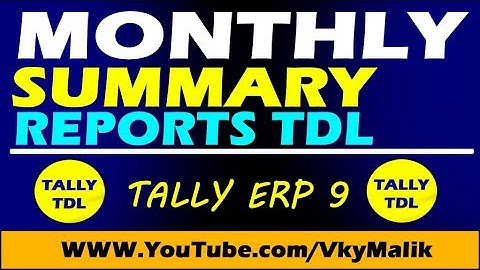 Tally TDL | Monthly Summary Report TDL File | Tally ERP 9 Month Wise Item Wise Summary TDL File