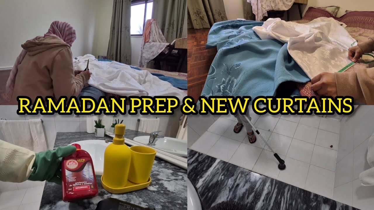 Ramadan Prep | New Curtains + Deep Cleaning Washroom | Productive Home Vlog