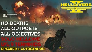 Helldivers 2 // With Autocannon, You Can  Lvl 9 Terminid Solo Helldive  All Clear, No Deaths